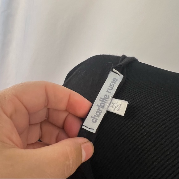 Charlotte Russe Top Sequined Womens Size Medium M Animal Print Open Back Black - Picture 3 of 4